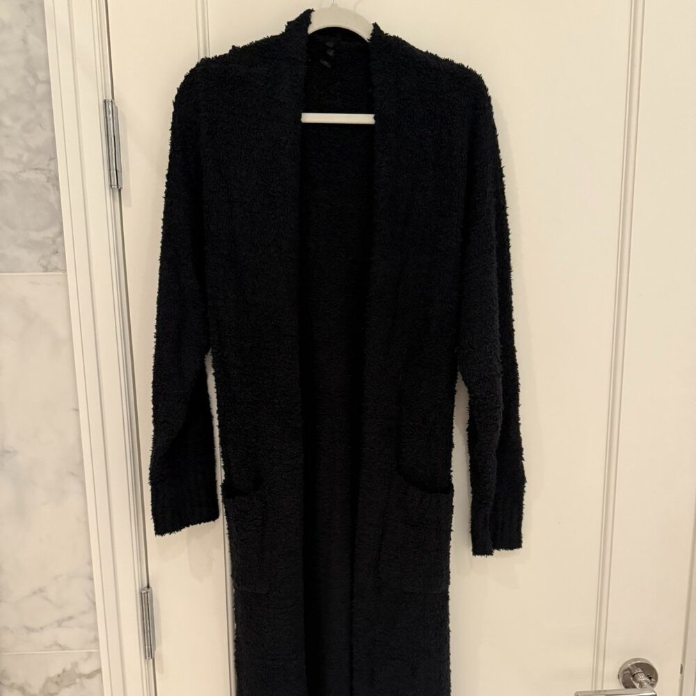 Skims Cozy Knit Robe in Black (S/M)